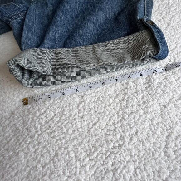 liz claiborne Shorts Women's Denim Jean Size 8 Sloan Blue Cuffed Medium Wash - Picture 5 of 9